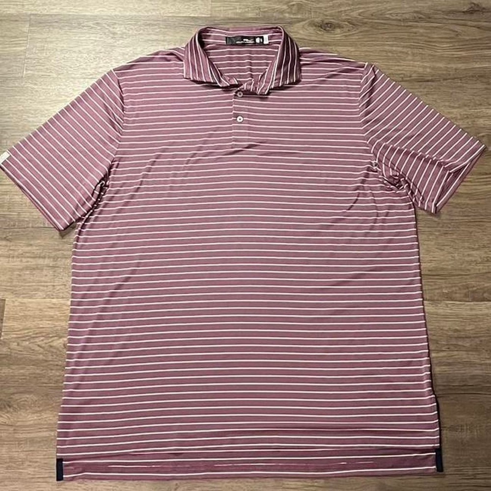 Ralph Lauren Golf RLX Purple Striped Sportswear Polo Button Shirt size XL
